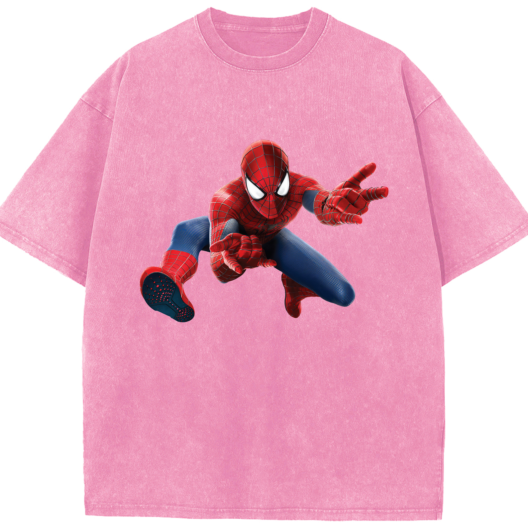 （画像用） Spider Man スパイダーマン 綿100% ヴィンテージ風 半袖Tシャツ（フロントプリント）